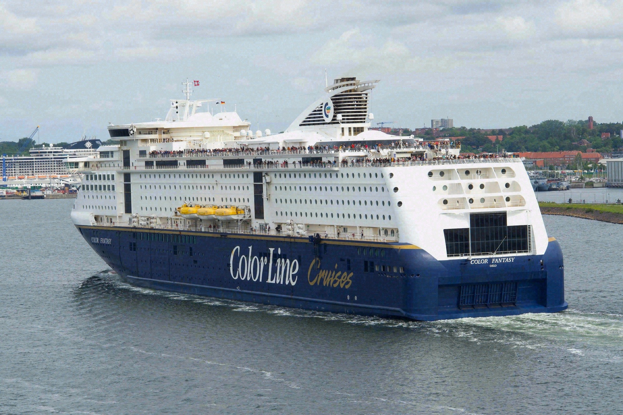 Color Fantasy ferry leaving the port of Kiel